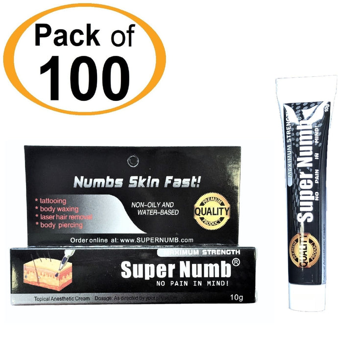 100 Tubes x 10g SUPER NUMB® Topical Numbing Cream