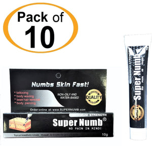 10 Tubes x 10g SUPER NUMB® Topical Numbing Cream