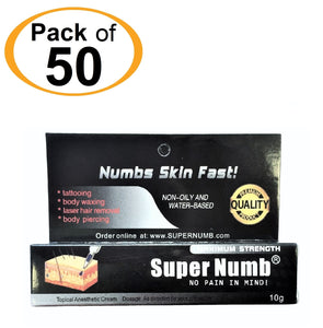 50 Tubes x 10g SUPER NUMB® Topical Numbing Cream