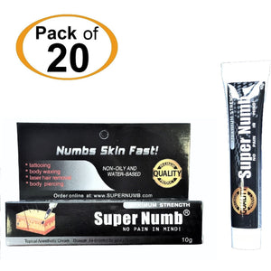 20 Tubes x 10g SUPER NUMB® Topical Numbing Cream