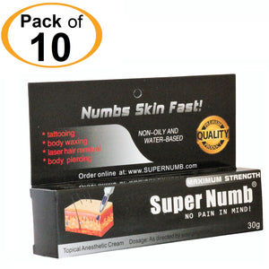 10 Tubes x 30g SUPER NUMB® Topical Numbing Cream