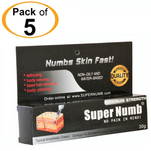 5 Tubes x 30g SUPER NUMB® Topical Numbing Cream